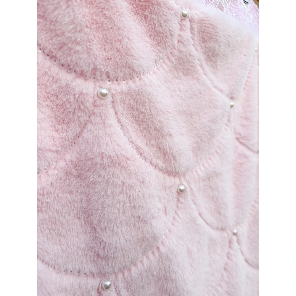 Kensie Home 22X52 Pink Plush Snuggle Mermaid Tail Throw Sleepover Cozy Pearls